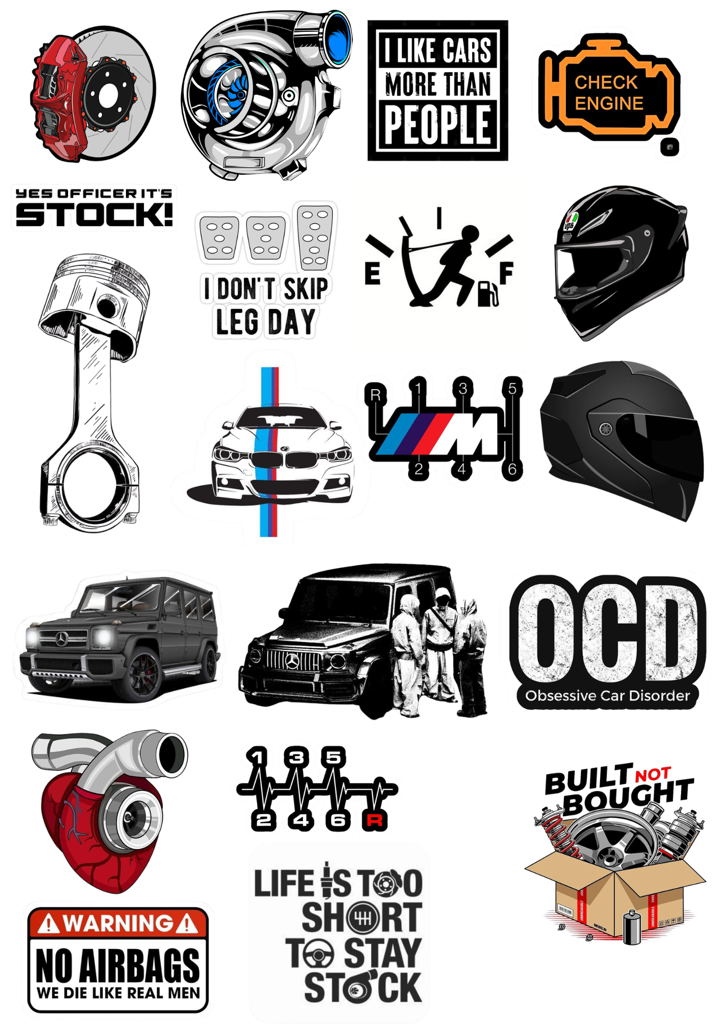 Car Sticker Bundle – JDM & Sports Car Vinyl Stickers (Pack of 5, 10, 20)